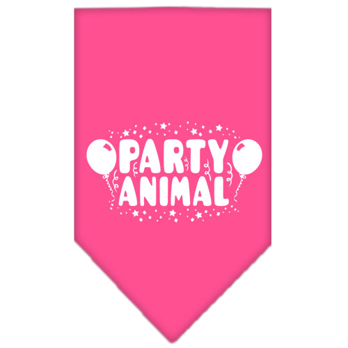 Party Animal Screen Print Bandana Bright Pink Large
